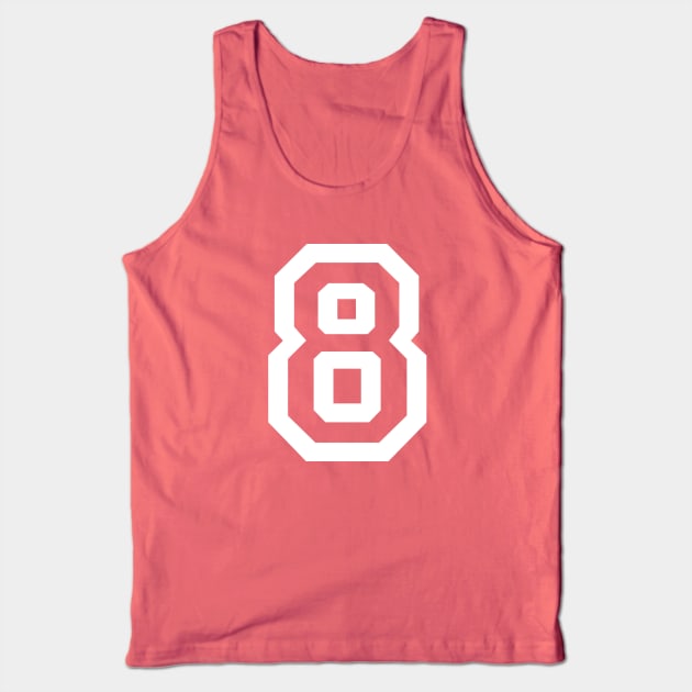 Sports Shirt #8 (white letter) Tank Top by One Stop Sports